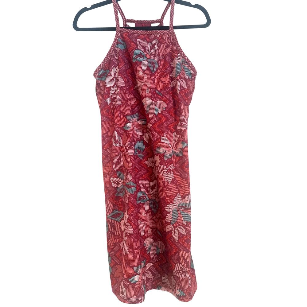 PrAna Ador Outdoor Dress Red Tropical Floral Print